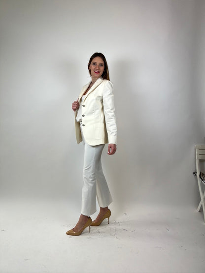 BROOKS BROTHER Blazer panna in cotone