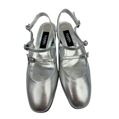 CAREL Paris Scarpa slingback in pelle argento