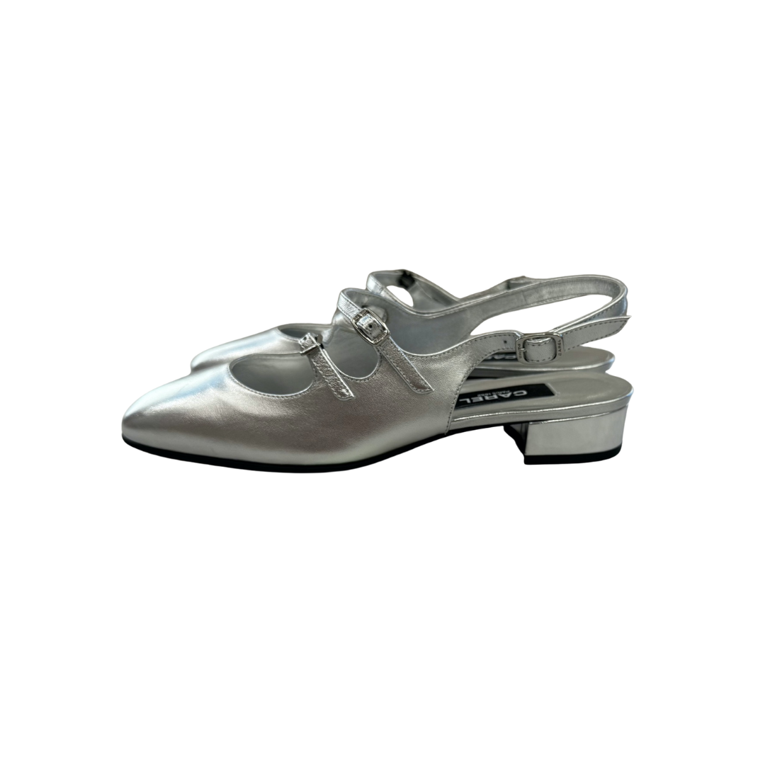 CAREL Paris Scarpa slingback in pelle argento