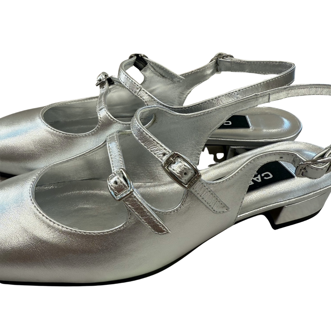 CAREL Paris Scarpa slingback in pelle argento