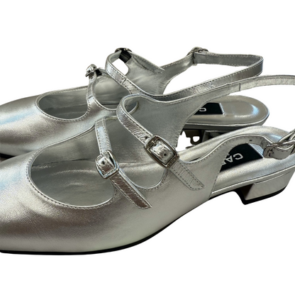 CAREL Paris Scarpa slingback in pelle argento