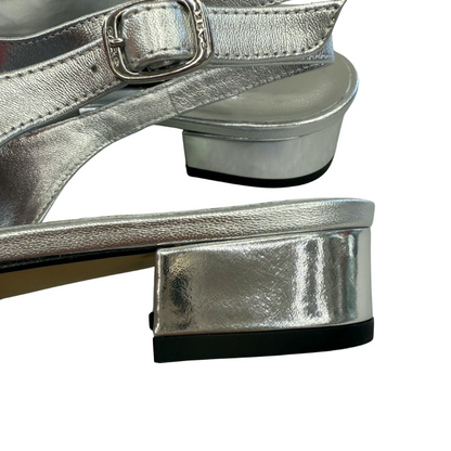 CAREL Paris Scarpa slingback in pelle argento