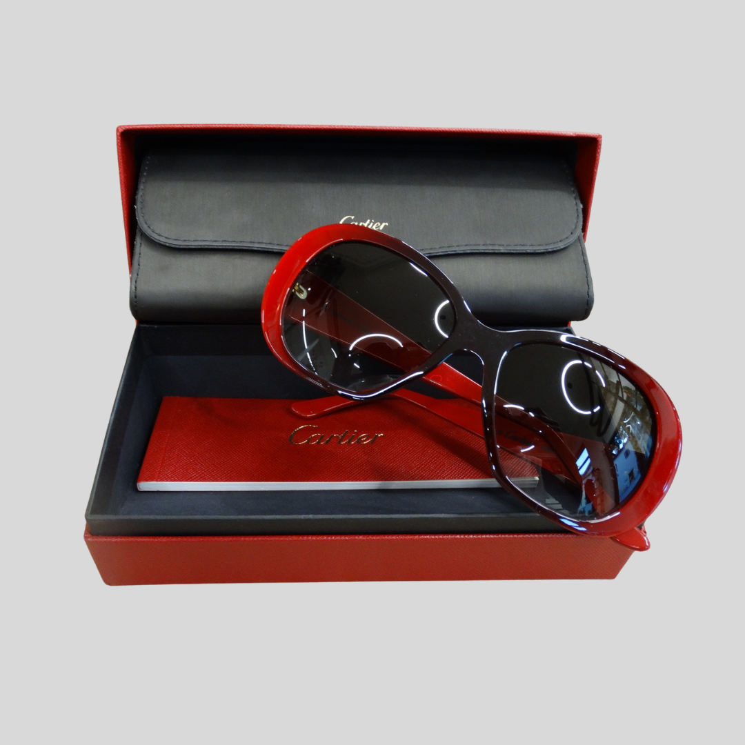 CARTIER Occhiali da sole rosso bordeaux sfumati