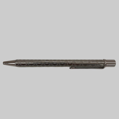 CARTIER Penna vintage a sfera "Santos" in palladio argentato con box