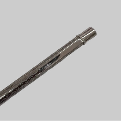 CARTIER Penna vintage a sfera "Santos" in palladio argentato con box