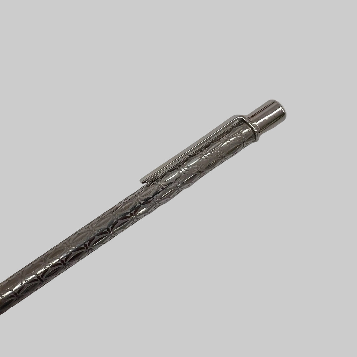CARTIER Penna vintage a sfera "Santos" in palladio argentato con box