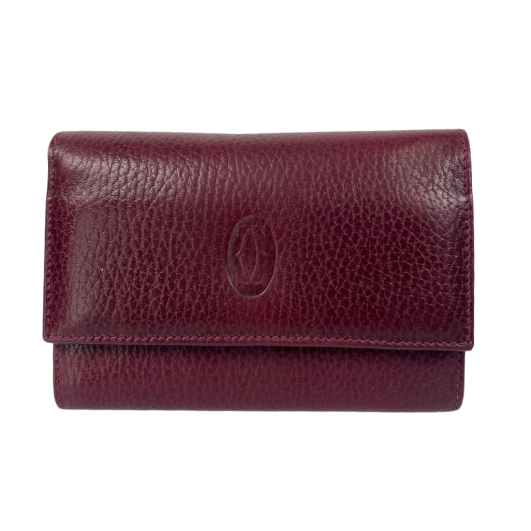 CARTIER Portafoglio in pelle martellata bordeaux