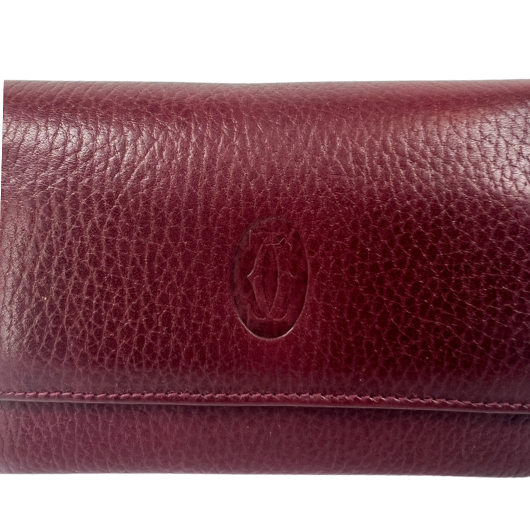 CARTIER Portafoglio in pelle martellata bordeaux