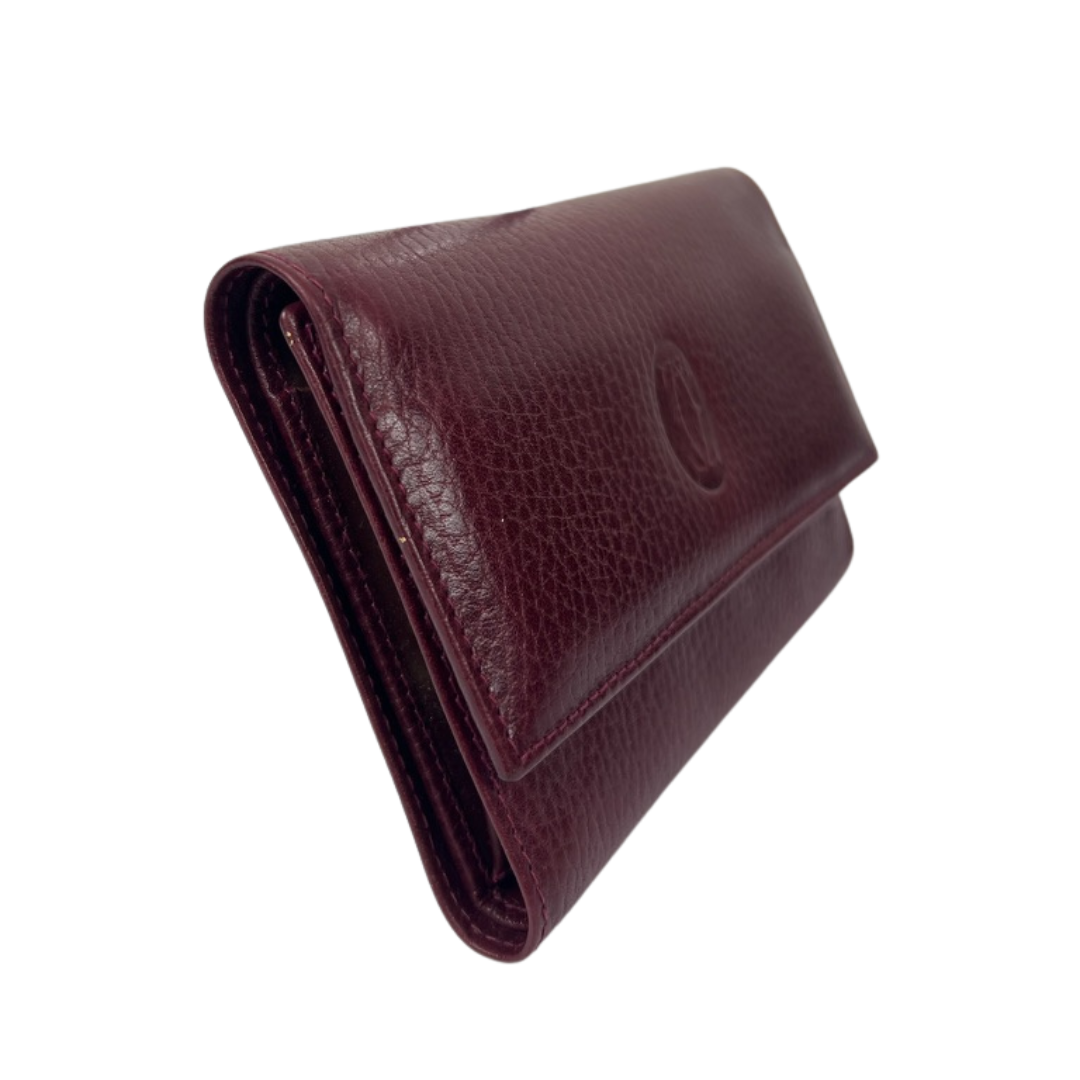 CARTIER Portafoglio in pelle martellata bordeaux