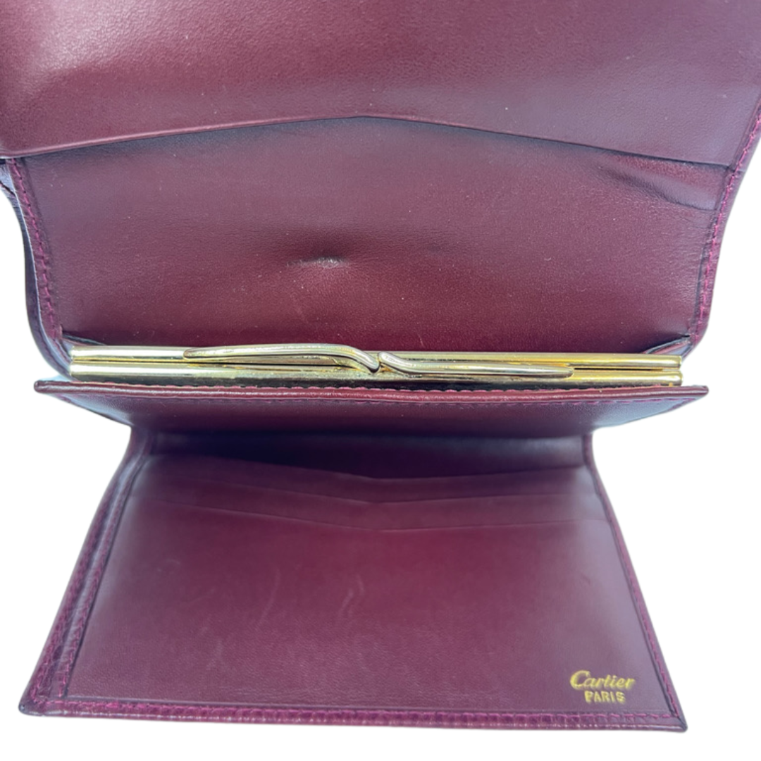 CARTIER Portafoglio in pelle martellata bordeaux