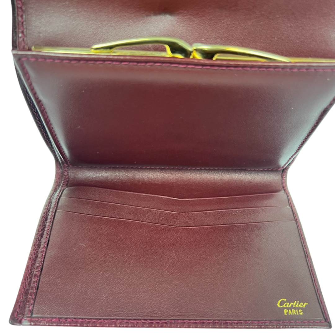 CARTIER Portafoglio in pelle martellata bordeaux