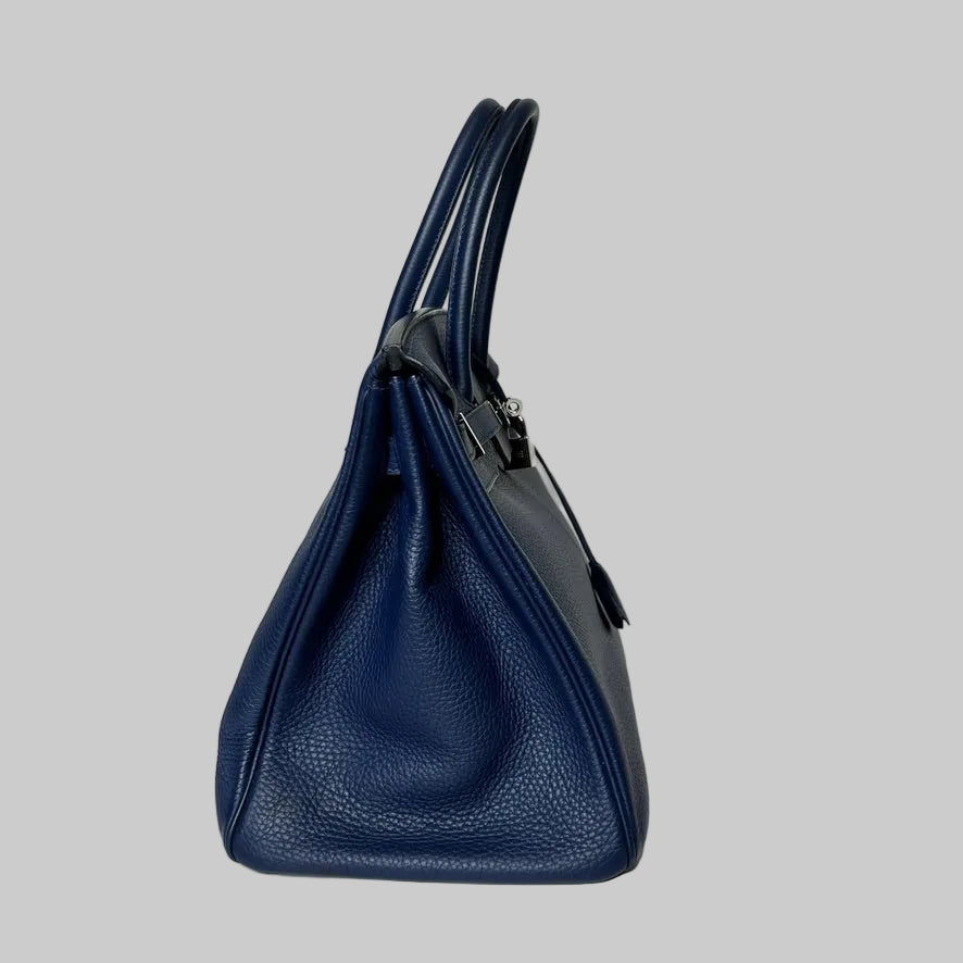 HERMES Borsa Birkin 35 bluette in pelle togo
