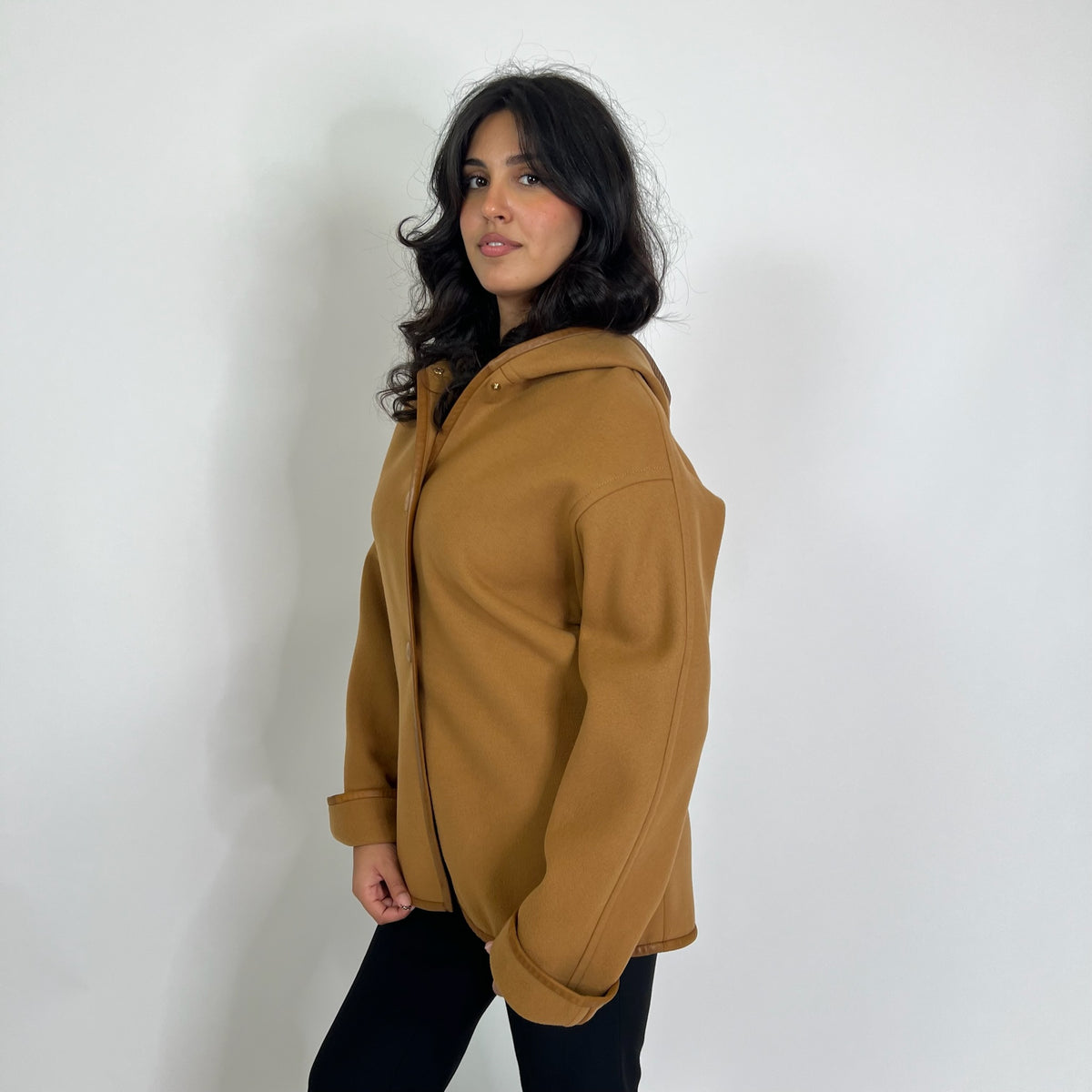 CHLOE' Caban Vintage nocciola con profili in pelle