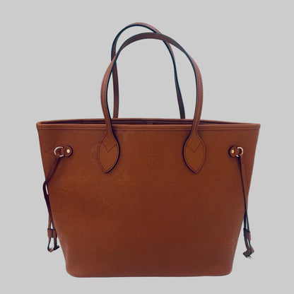 LOUIS VUITTON Borsa Neverfull MM monogram empreinte cuoio