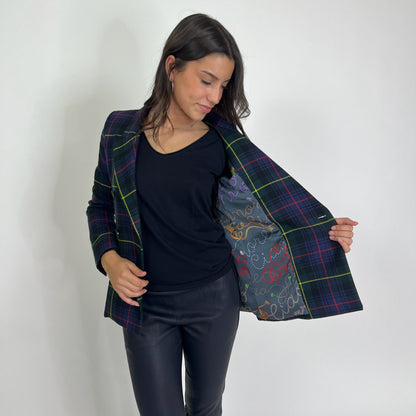 GIADA BENINCASA Giacca blazer scozzese blu