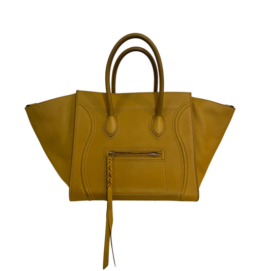 CELINE Borsa in pelle giallo ocra grande