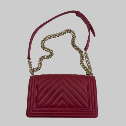 CHANEL Borsa Boy Medium rosso lampone