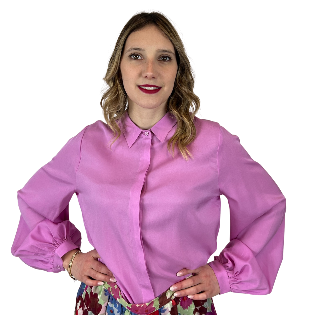 CHARLOTTE SPARRE Camicia in seta rosa barbie 