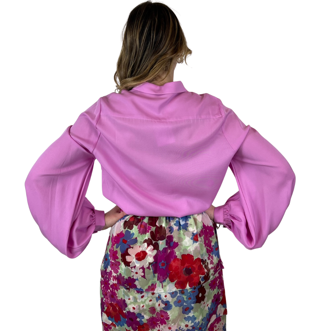 CHARLOTTE SPARRE Camicia in seta rosa barbie 