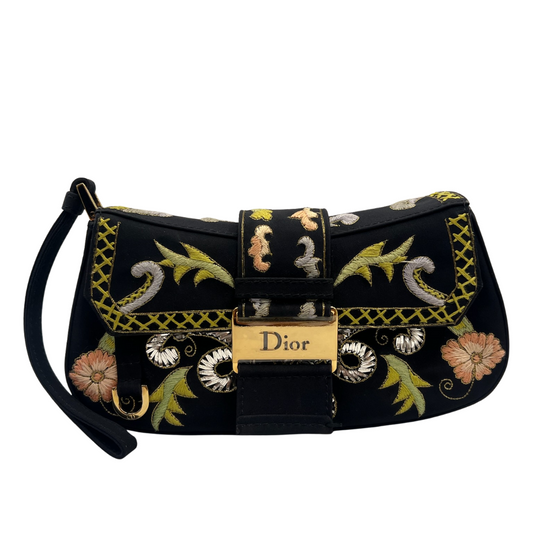 CHRISTIAN DIOR Borsa pochette ricamata a fiori