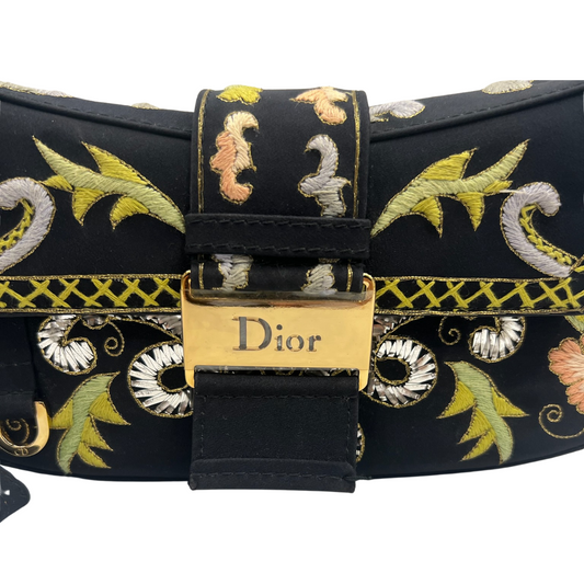 CHRISTIAN DIOR Borsa pochette ricamata a fiori