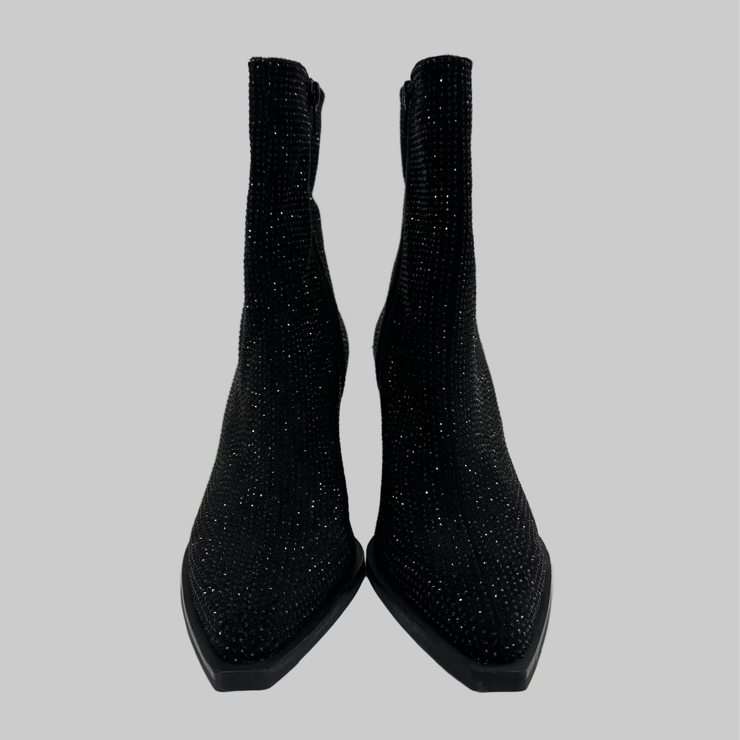 CRISTIN Scarpa stivaletto camperos in tessuto nero con brillantini