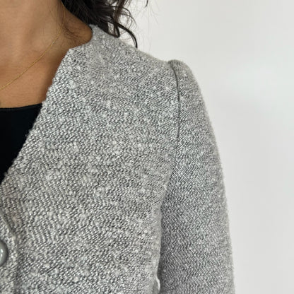 ARMANI COLLEZIONI Giacca in tessuto bouclé grigio perla