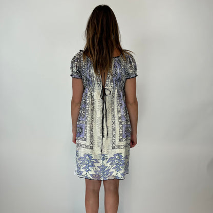 SUI ANNA SUI Abito stile impero glicine e panna