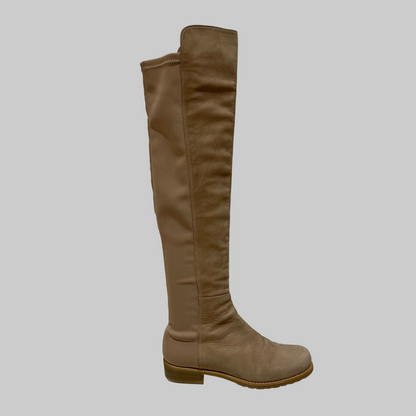 STUART WEITZMAN Stivale alto beige elasticizzato