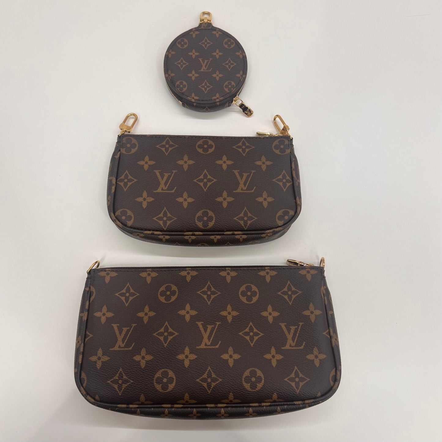 LOUIS VUITTON Borsa Multipochette Accessoires Monogram con tracolla rosa
