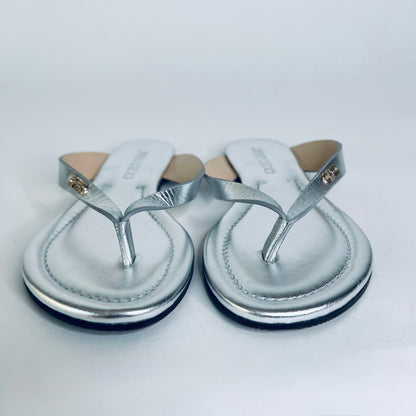 JIMMY CHOO Sandalo infradito argento