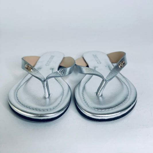 JIMMY CHOO Sandalo infradito argento