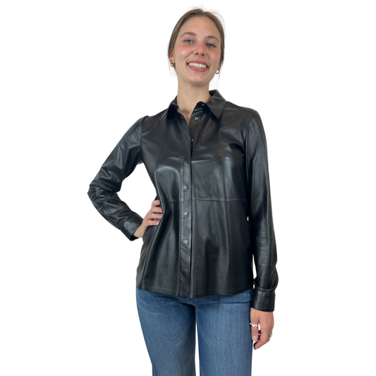 DESA COLLECTION Giacca camicia in nappa di pelle