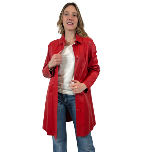 DESA COLLECTION Soprabito in pelle nappa rosso