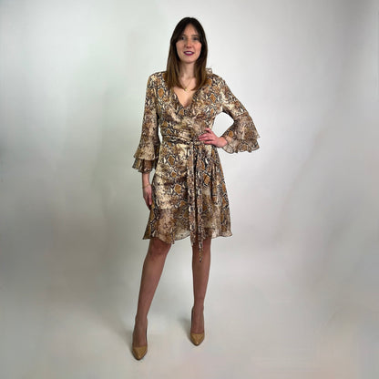 DIANE VON FURSTENBERG Abito a portafoglio stampa pitone 