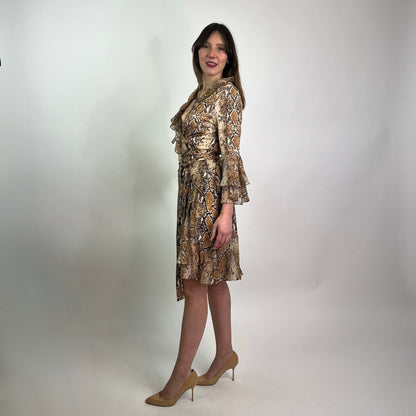 DIANE VON FURSTENBERG Abito a portafoglio stampa pitone 