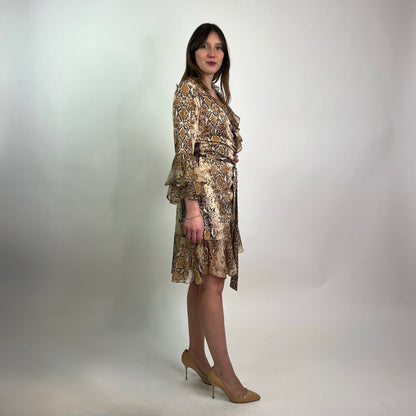 DIANE VON FURSTENBERG Abito a portafoglio stampa pitone 