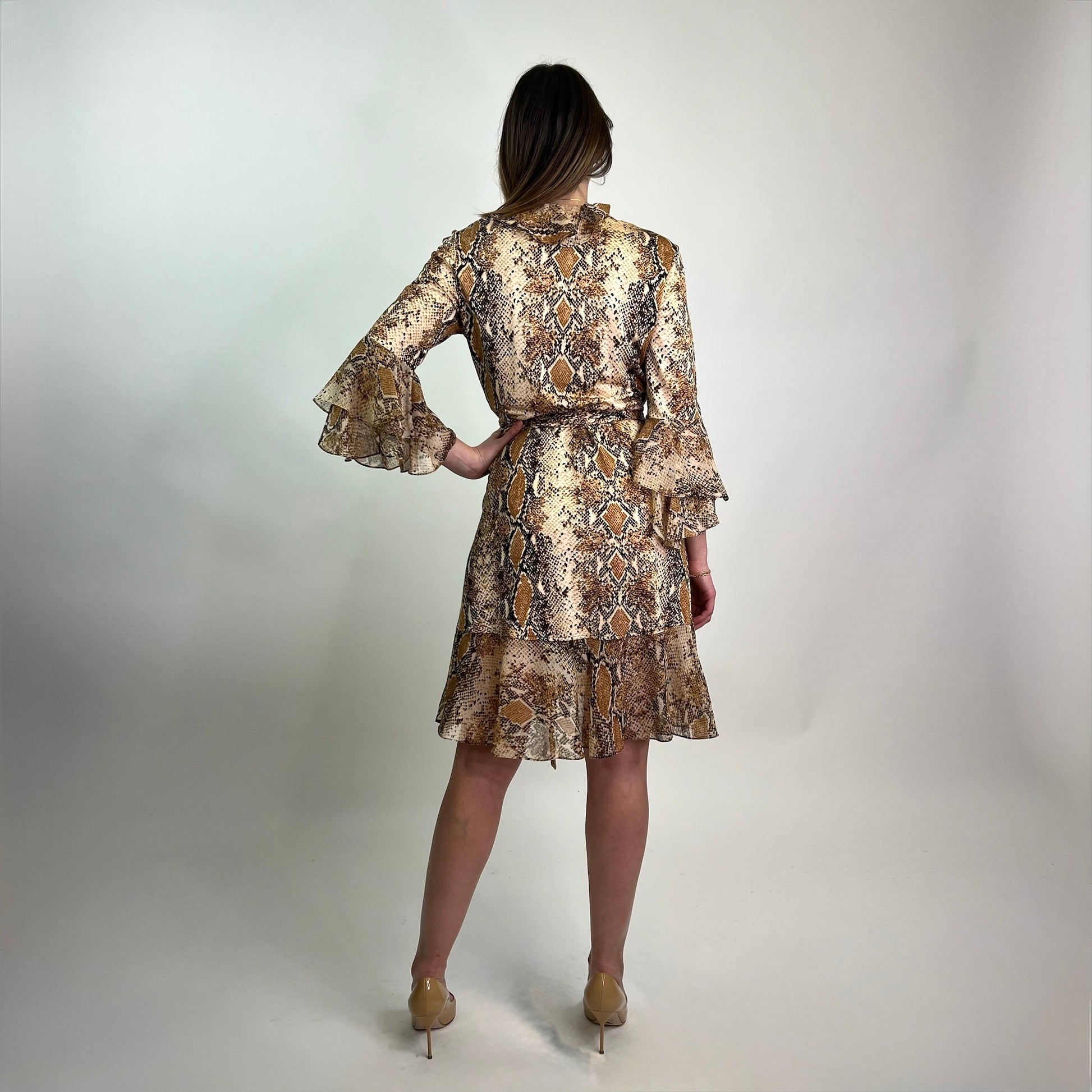 DIANE VON FURSTENBERG Abito a portafoglio stampa pitone 