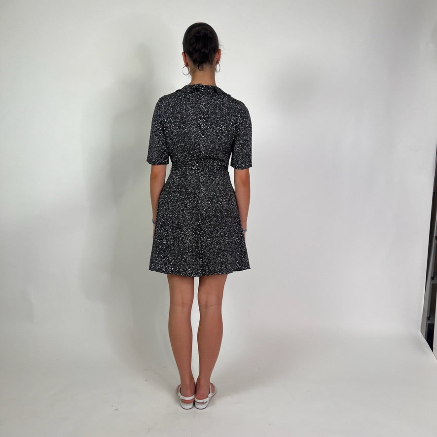 DIANE VON FURSTENBERG Abito in seta nero a pois
