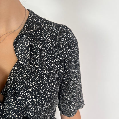 DIANE VON FURSTENBERG Abito in seta nero a pois