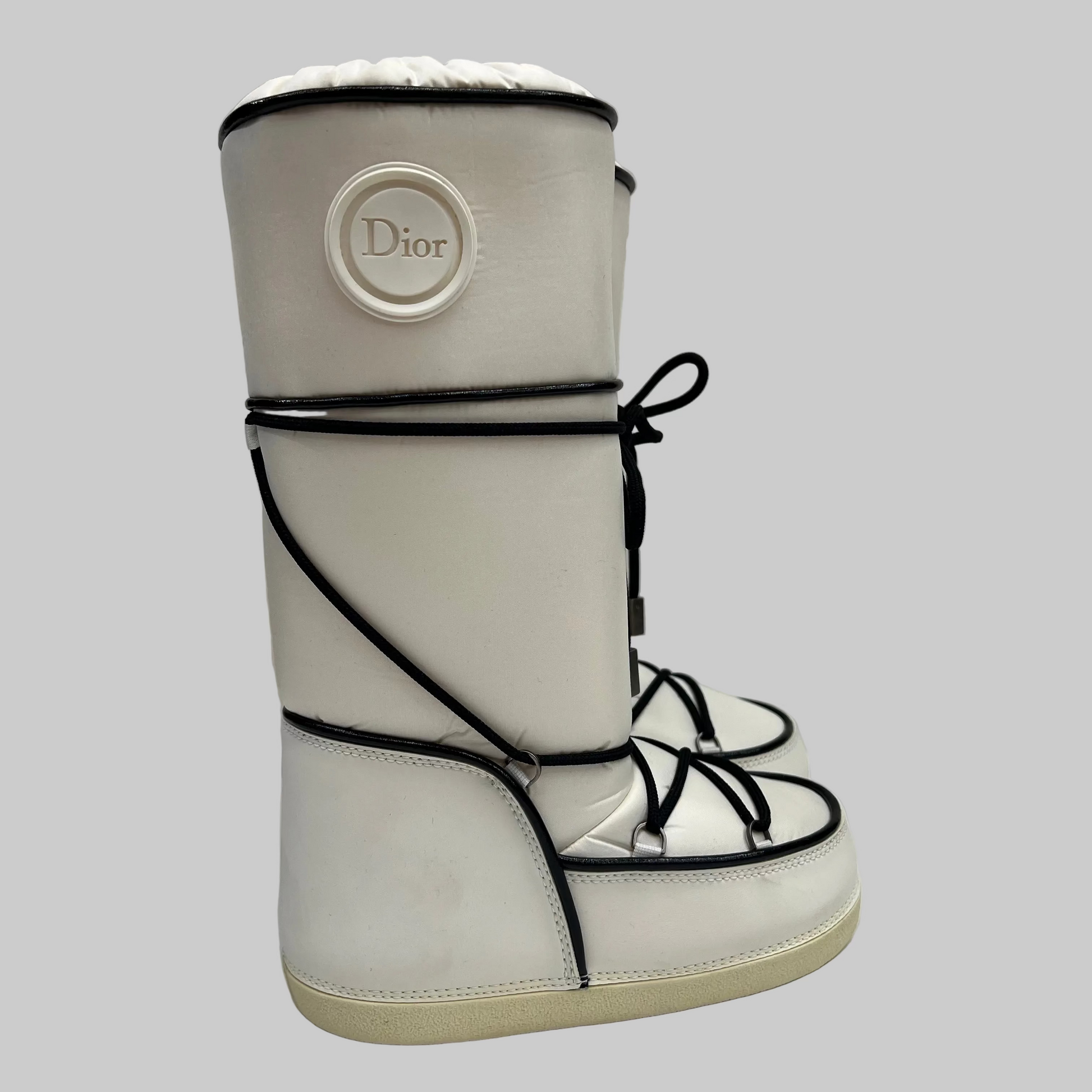  DIOR Moon boot bianco con profili neri