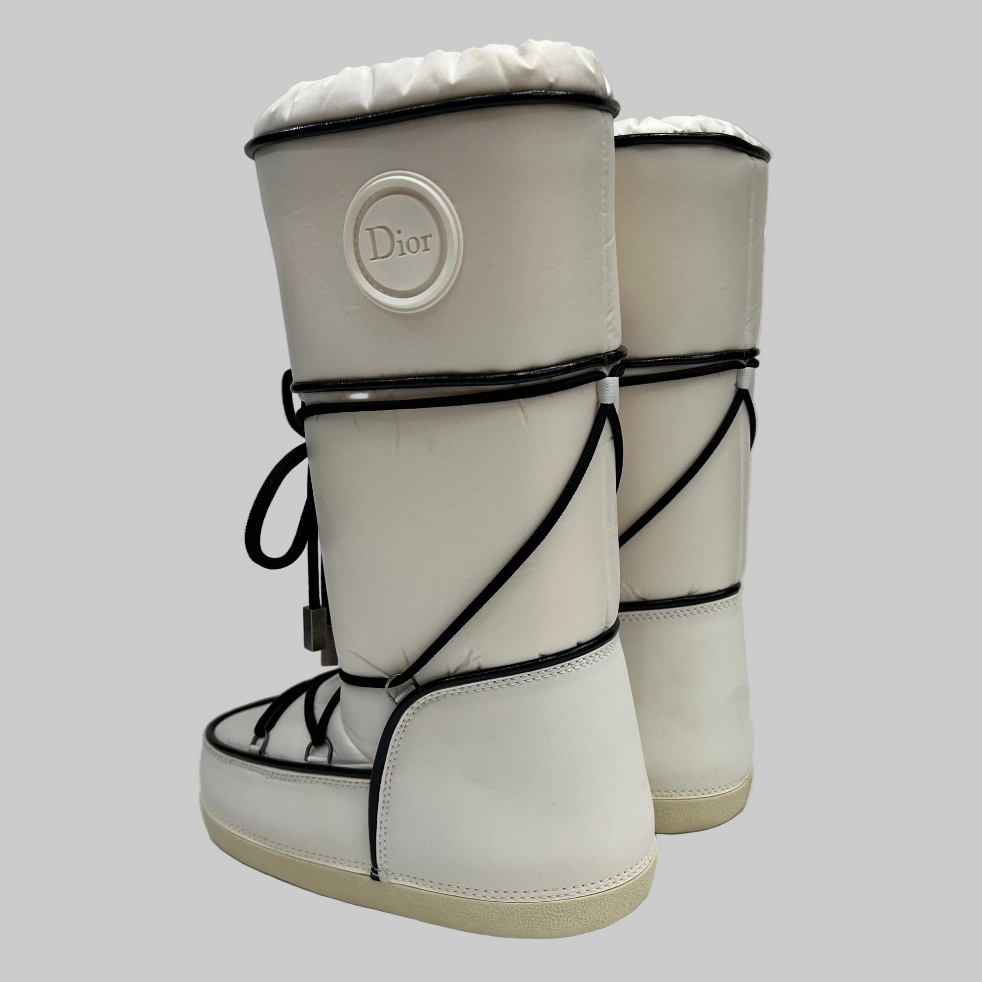 DIOR Moon boot bianco con profili neri