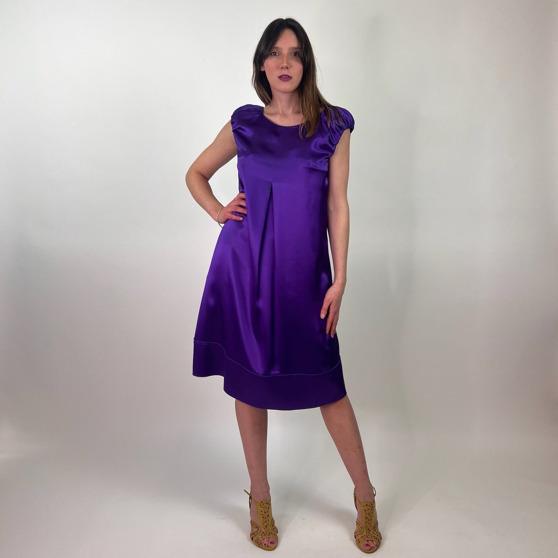 DOLCE & GABBANA Abito in seta viola