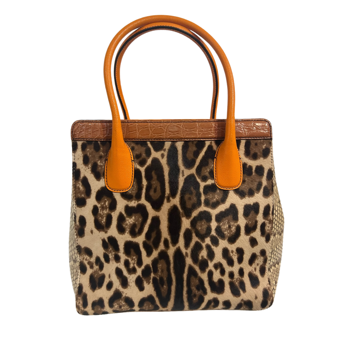 DOLCE & GABBANA Borsa shopping in cavallino maculato
