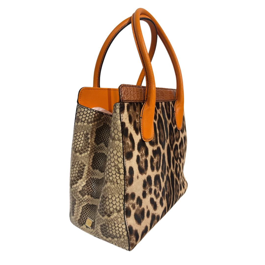 DOLCE & GABBANA Borsa shopping in cavallino maculato
