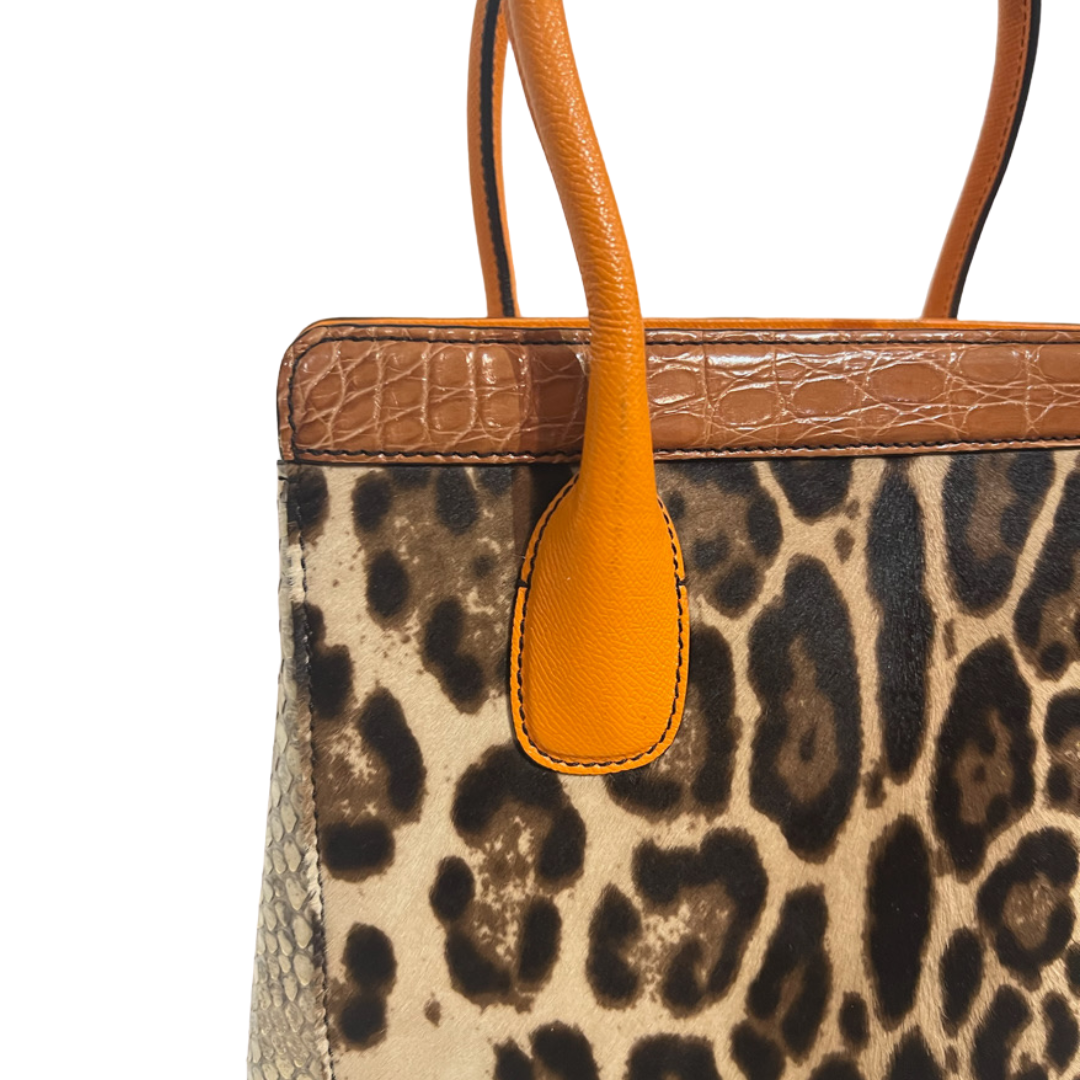 DOLCE & GABBANA Borsa shopping in cavallino maculato