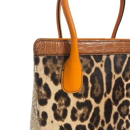 DOLCE & GABBANA Borsa shopping in cavallino maculato