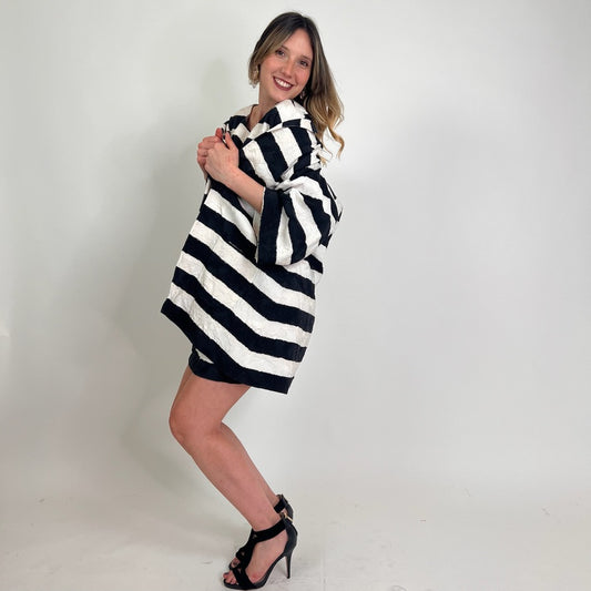 DOLCE & GABBANA Completo rigato bianco e nero damascato
