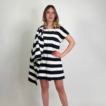 DOLCE & GABBANA Completo rigato bianco e nero damascato