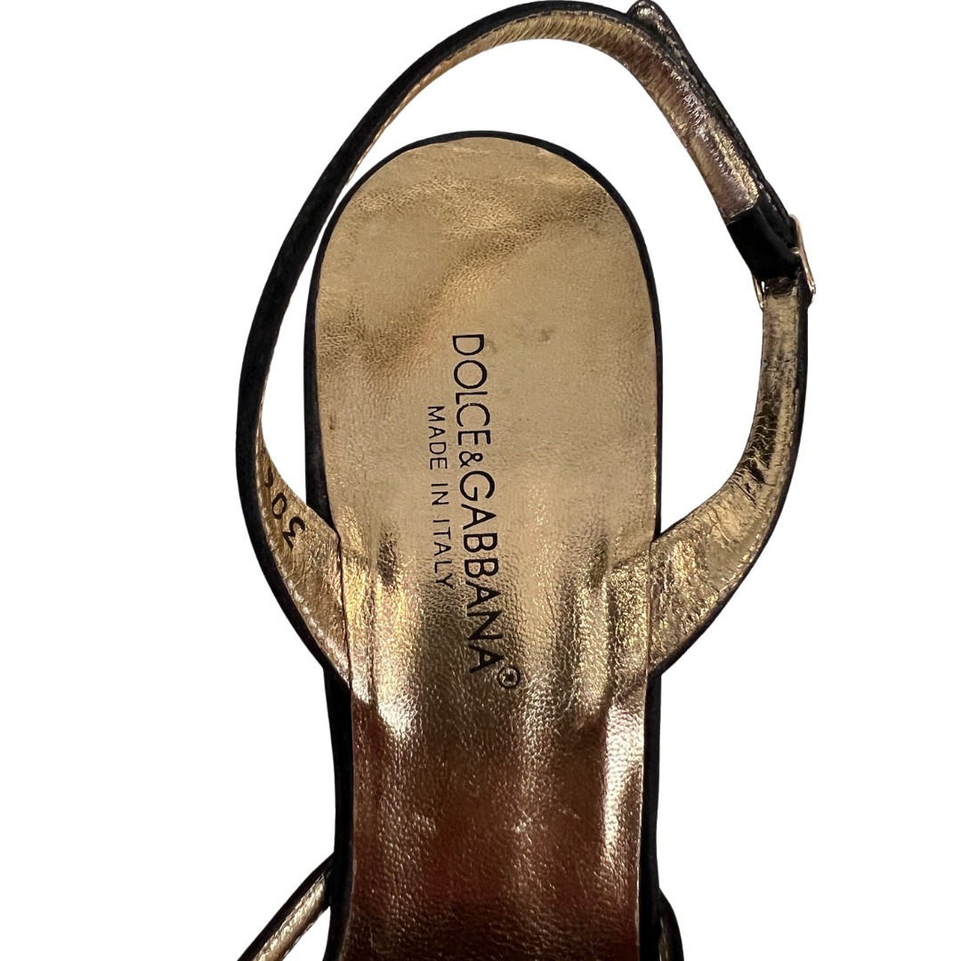 DOLCE & GABBANA Scarpa decolté in raso nero